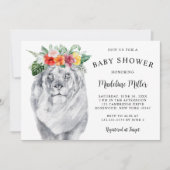 Lion Tropical Safari Baby shower Kaart (Voorkant)
