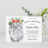 Lion Tropical Safari Baby shower Kaart (Staand voorkant)