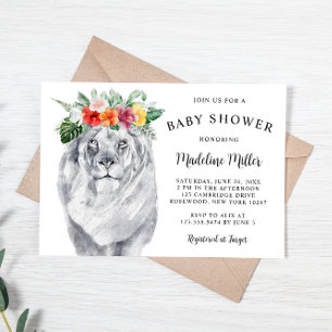 Lion Tropical Safari Baby shower Kaart