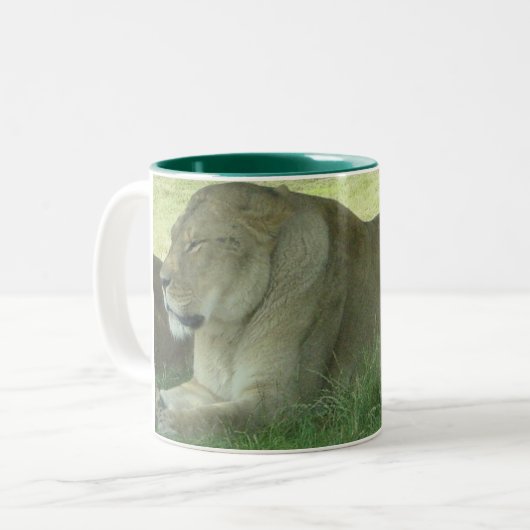 Lion Tweekleurige Koffiemok (Voorkant links)