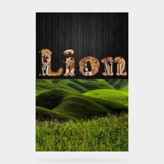 "LION Typography Art - Majestic Jungle King Poster (Voorkant)
