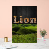"LION Typography Art - Majestic Jungle King Poster (Huwelijk)