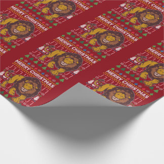 Lion Ugly KerstSweater Cadeaupapier