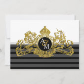 Lion Unicorn British  Monogram Kaart (Voorkant)