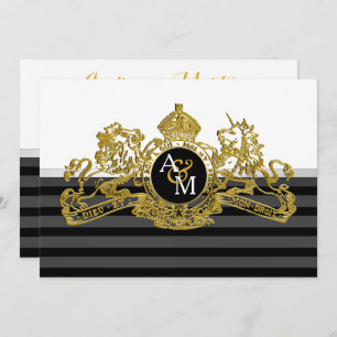 Lion Unicorn British Monogram Kaart