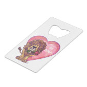 Lion Valentijnsdag Creditkaart Flessenopener (Voorkant Gekanteld)
