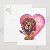Lion Valentijnsdag Feestdagenkaart (Voorkant / Achterkant)