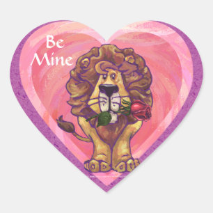 Lion Valentijnsdag Hart Sticker