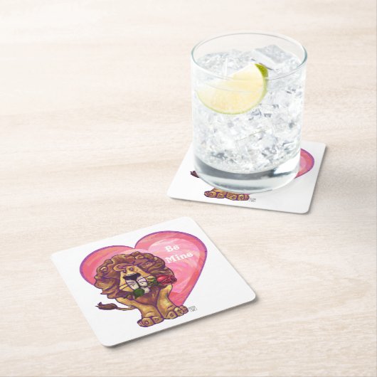Lion Valentijnsdag Kartonnen Onderzetters (Insitu)
