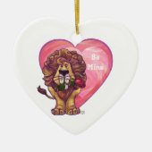 Lion Valentijnsdag Keramisch Ornament (Voorkant)