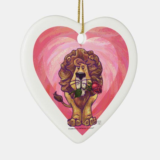 Lion Valentijnsdag Keramisch Ornament (Rechts)