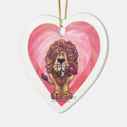 Lion Valentijnsdag Keramisch Ornament (Links)