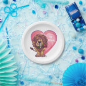 Lion Valentijnsdag Papieren Bordje (Feest)