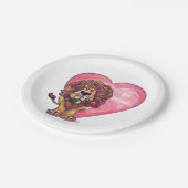 Lion Valentijnsdag Papieren Bordje (Gekanteld)