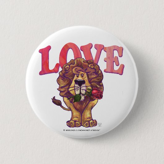 Lion Valentijnsdag Ronde Button 5,7 Cm (Voorkant)