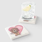 Lion Valentijnsdag Stenen Onderzetter (Zijkant)