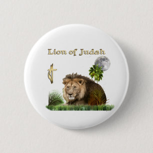 Lion van de Christelijke knopen van Judah Ronde Button 5,7 Cm