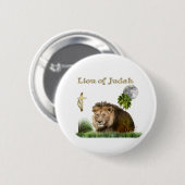 Lion van de Christelijke knopen van Judah Ronde Button 5,7 Cm (Voorkant /achterkant)
