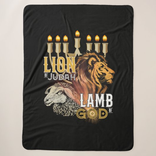 Lion van Judah Lamb van God Sherpa Blanket Deken (Voorkant)
