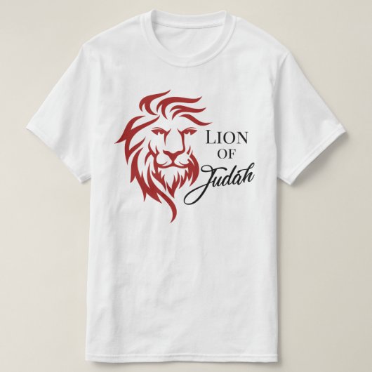 Lion van Judah Red Black Christelijk Biblical T-shirt (Design voorkant)