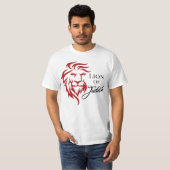 Lion van Judah Red Black Christelijk Biblical T-shirt (Voorkant volledig)