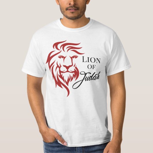 Lion van Judah Red Black Christelijk Biblical T-shirt (Voorkant)