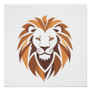 Lion Vector Art Animal Modern Urban City Graphic Perfect Poster