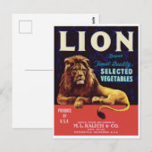 Lion Vegetables Watsonville California  Briefkaart (Voorkant / Achterkant)