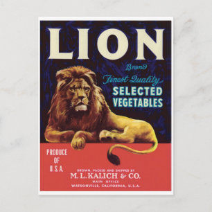 Lion Vegetables Watsonville California  Briefkaart