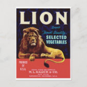 Lion Vegetables Watsonville California  Briefkaart (Voorkant)