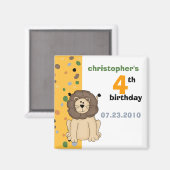 Lion · Verjaardag uitnodigingsmagneet Magneet (Voorkant / Achterkant)