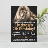 Lion verjaardagsuitnodiging kaart (Staand voorkant)