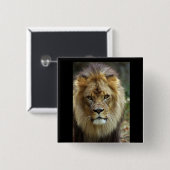 Lion Vierkante Button 5,1 Cm (Voorkant /achterkant)