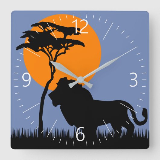 Lion Vierkante Klok (Voorkant)