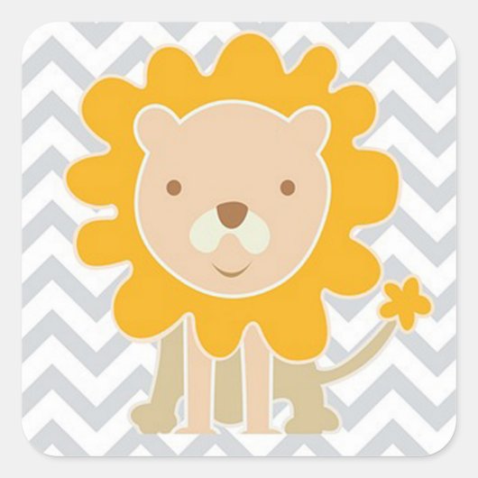Lion Vierkante Sticker (Voorkant)