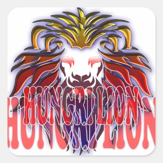 Lion Vierkante Sticker (Voorkant)