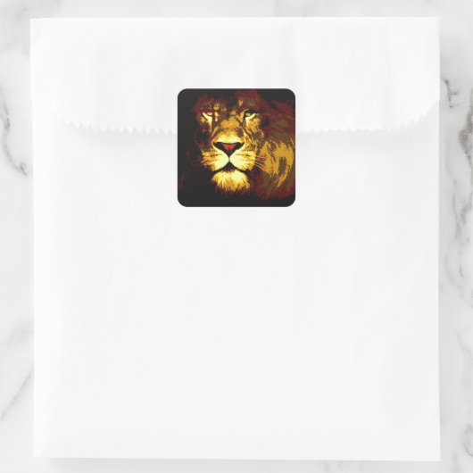 Lion Vierkante Sticker (Tas)