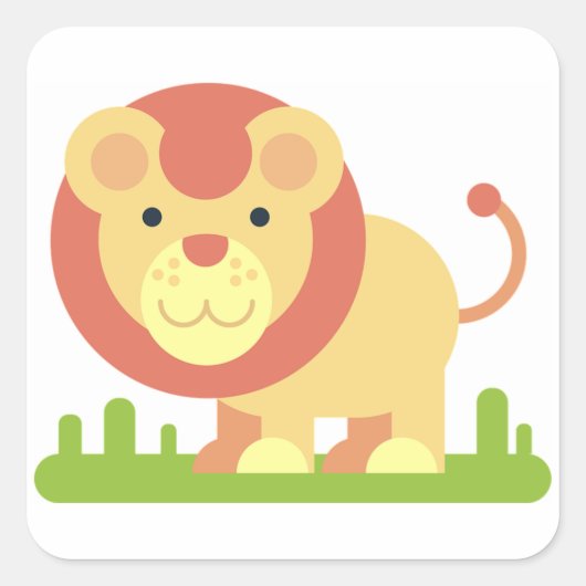 Lion Vierkante Sticker (Voorkant)