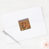 Lion Vierkante Sticker (Envelop)