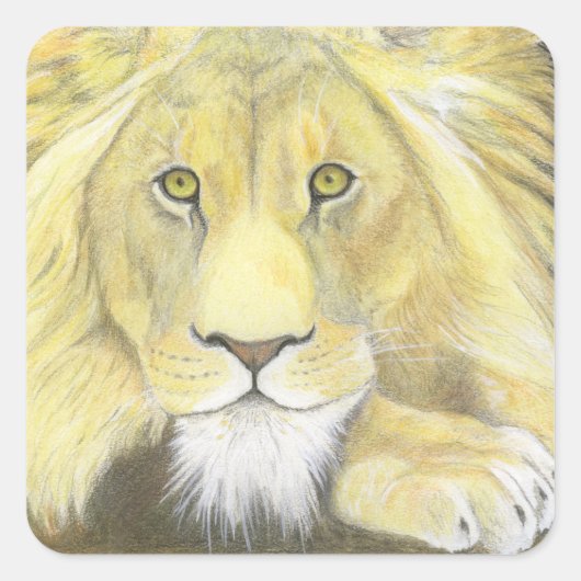 Lion Vierkante Sticker (Voorkant)