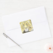 Lion Vierkante Sticker (Envelop)