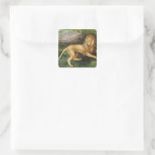 Lion Vierkante Sticker (Tas)