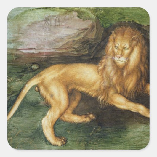 Lion Vierkante Sticker (Voorkant)