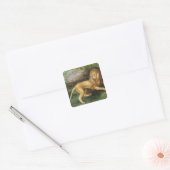 Lion Vierkante Sticker (Envelop)
