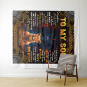 Lion voor mijn zoon soms is het een harde vader wandkleed (In Situ (horizontaal))