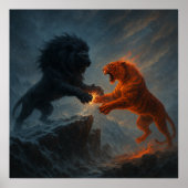 Lion vs Tiger – Clash of Elements Poster (Voorkant)