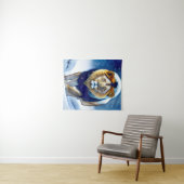 Lion Walking in Winter Snow Wandkleed (In Situ (horizontaal))