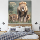 Lion Wall Art – Sterkte, Bescherming & Familierech Canvas Afdruk (Insitu (Slaapkamer))