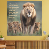 Lion Wall Art – Sterkte, Bescherming & Familierech Canvas Afdruk (Insitu (Woonkamer))