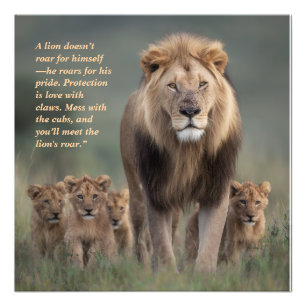 Lion Wall Art – Sterkte, Bescherming & Familierech Foto Afdruk